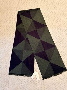 Acrylic Cashmere Scarf NEW Violet Blue Charcoal Grey Classic Preppy Academia